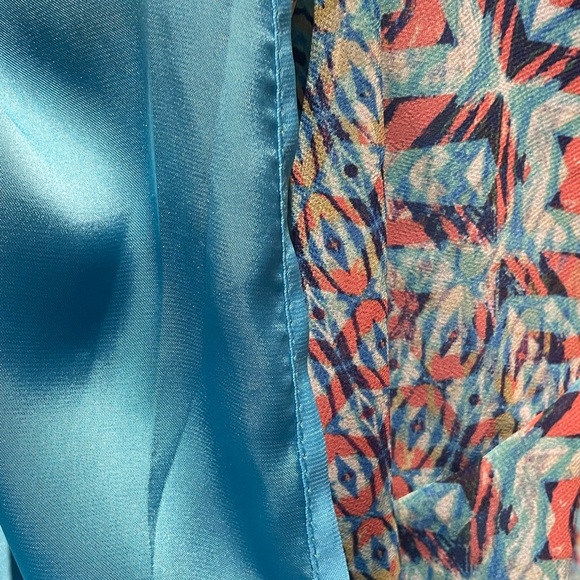 Charlie Paige abstract print spaghetti strap vacation summer maxi dress medium - Picture 15 of 15